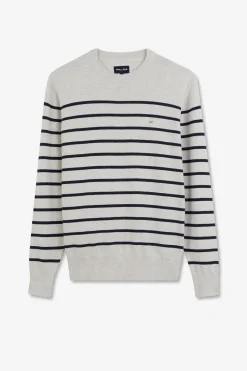 Pu Gri A Rayure Homme Pulls
