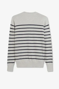Pu Gri A Rayure Homme Pulls