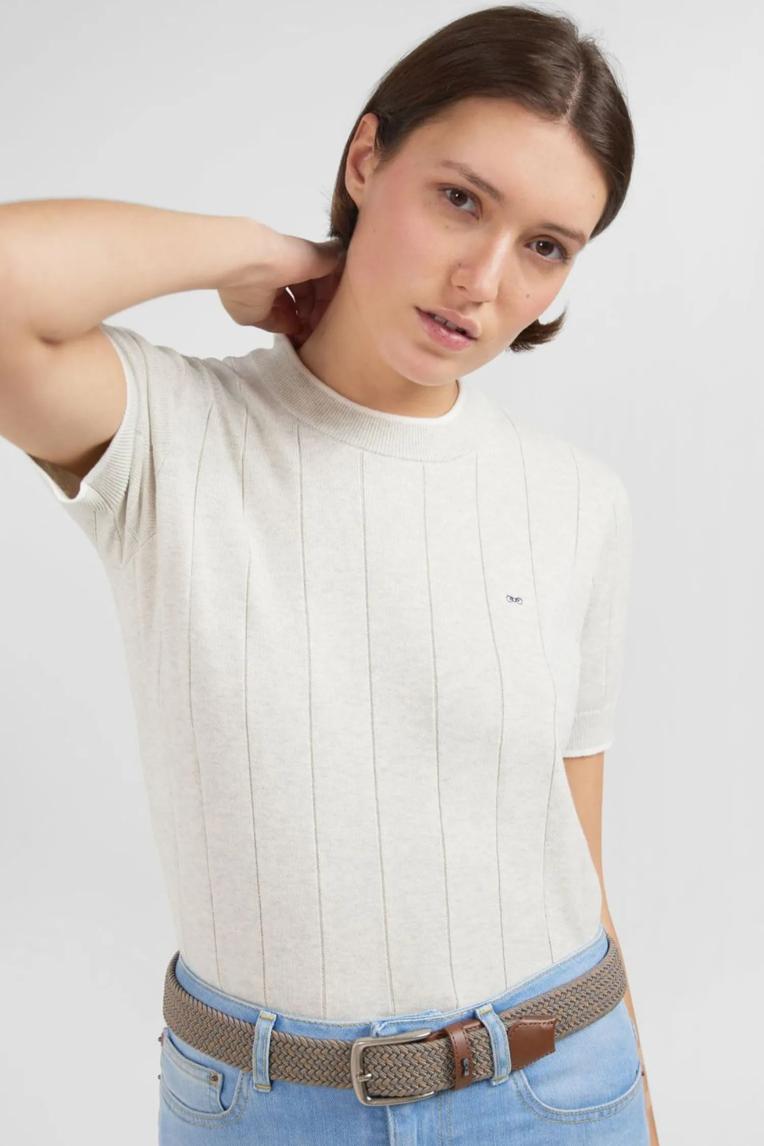 Sale Pu Gri Cair A anche Courte Uni Femme Pulls