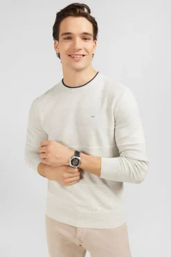 Outlet Pu Jeu De aie Raye Gri Homme Pulls