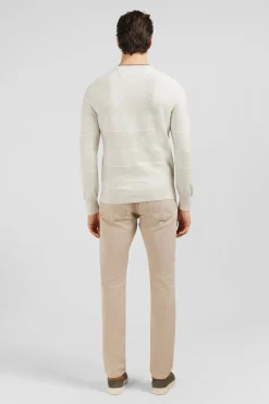 Outlet Pu Jeu De aie Raye Gri Homme Pulls