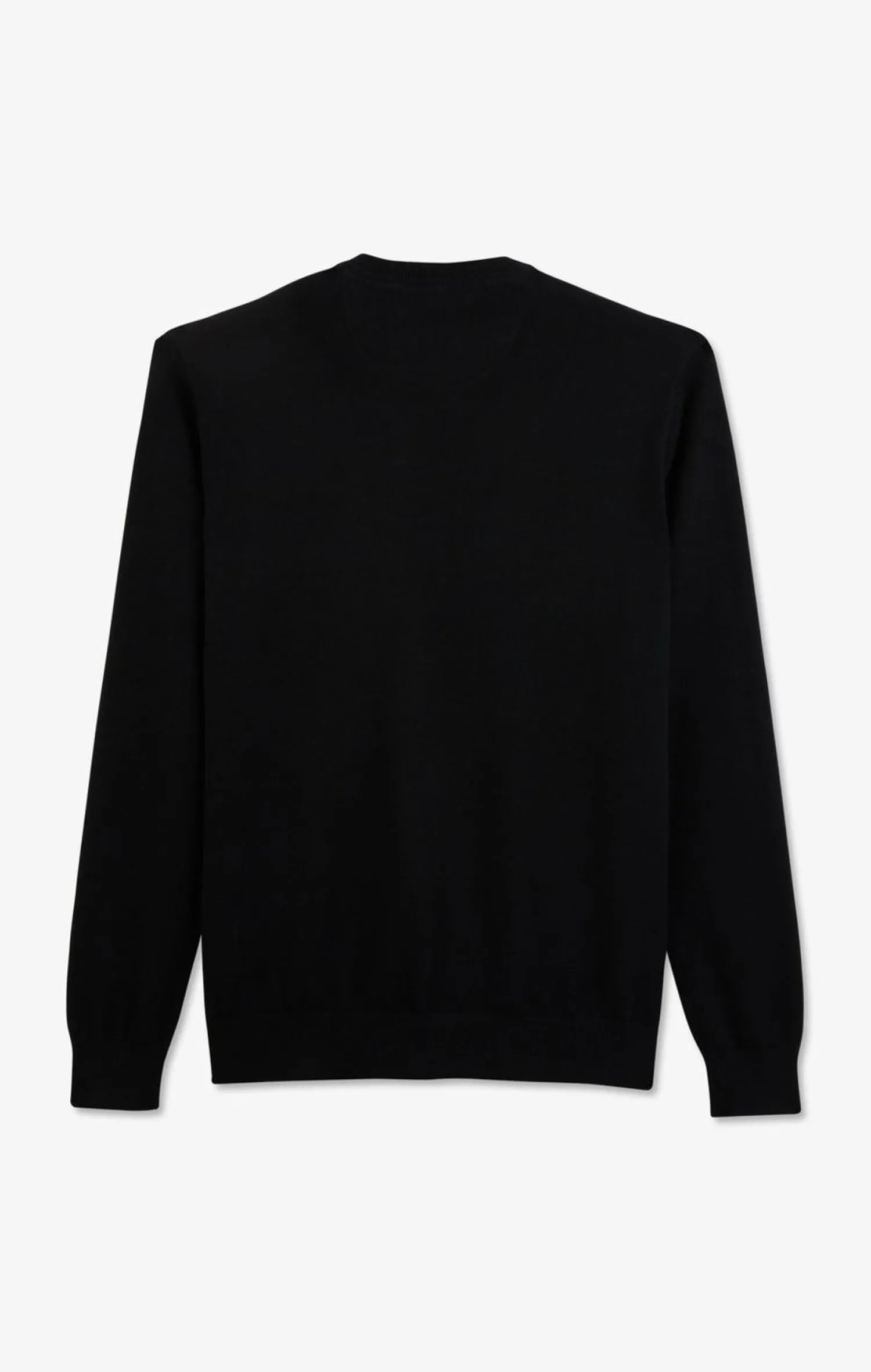 Clearance Pu Noir A Co Rond En Coton Homme Pulls