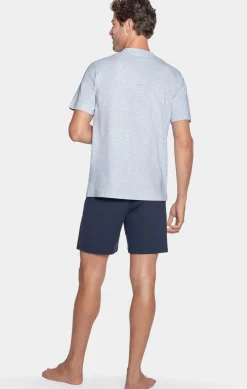 Best Pyjaa Court Gri A ogo En Jerey Coton Homme Pyjamas