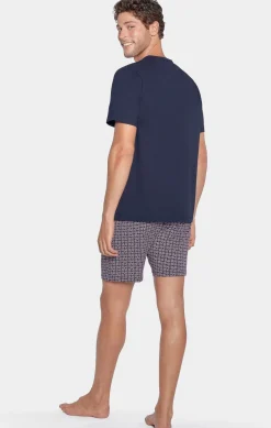 Outlet Pyjaa Court arine A icro otif Initiae En Jerey Coton Homme Pyjamas