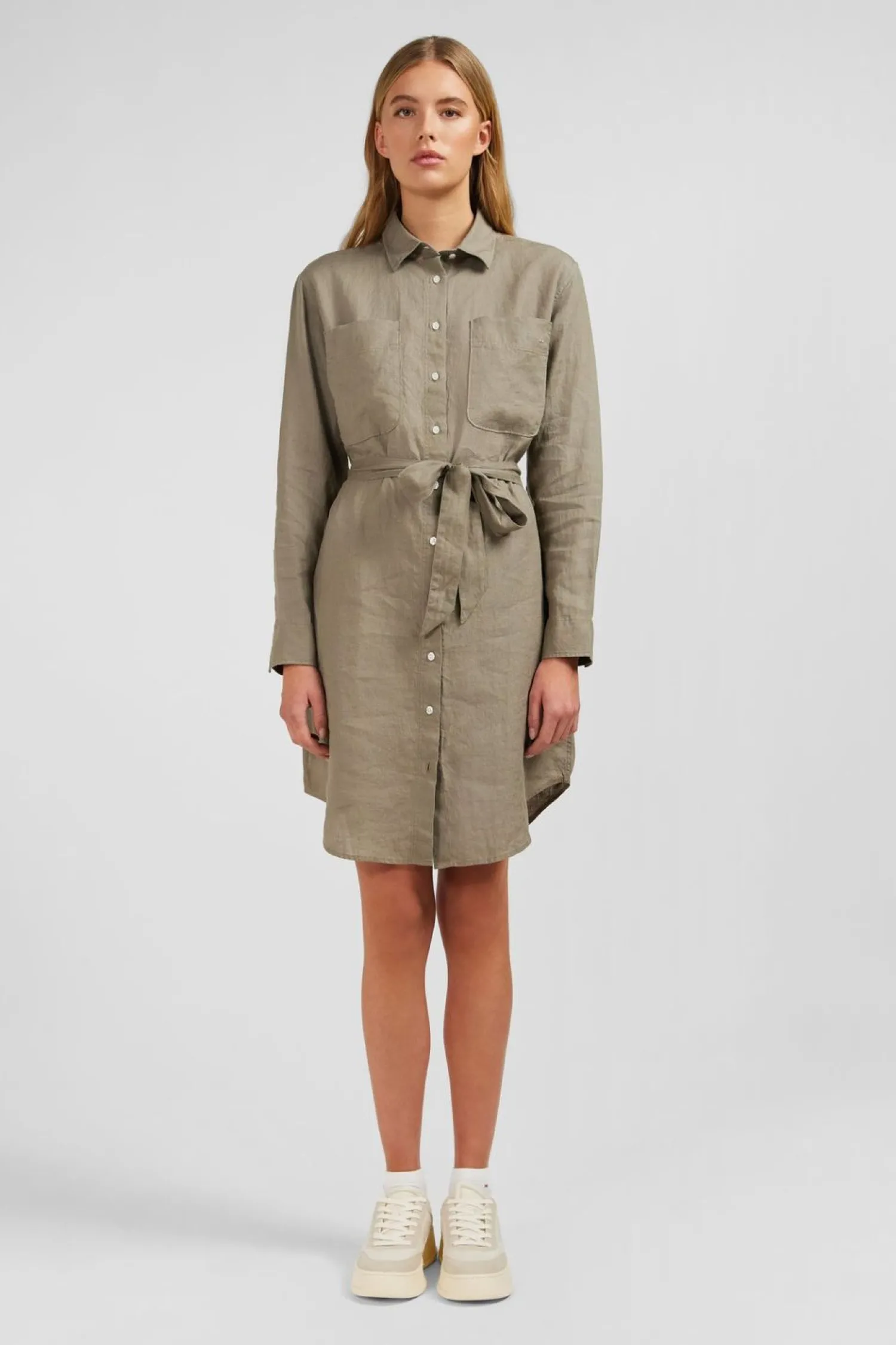 Outlet Robe Cheie En in Kaki Femme Robes