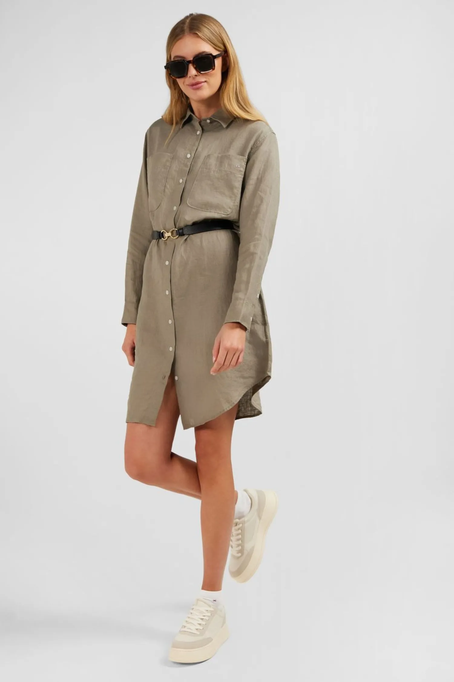 Outlet Robe Cheie En in Kaki Femme Robes
