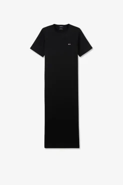 Online Robe T-hirt Noire En Coton Pia Femme Robes