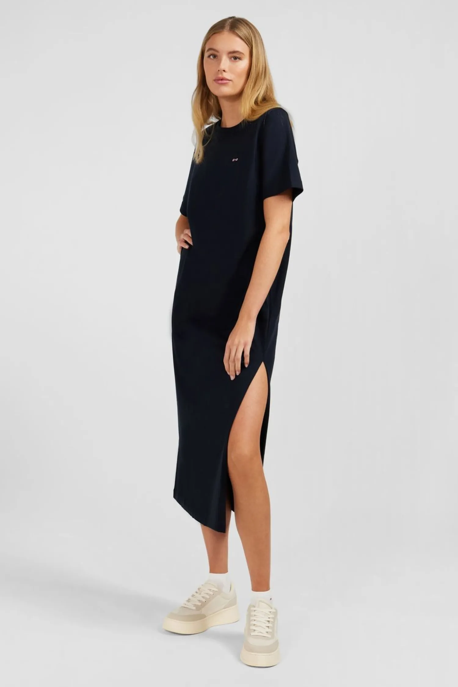 Online Robe T-hirt Noire En Coton Pia Femme Robes