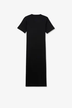Online Robe T-hirt Noire En Coton Pia Femme Robes