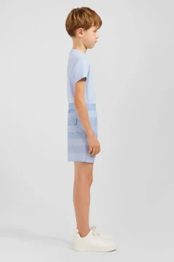 Best Short De Bain Enfant A Rayures Bleu Clair Enfant Enfant