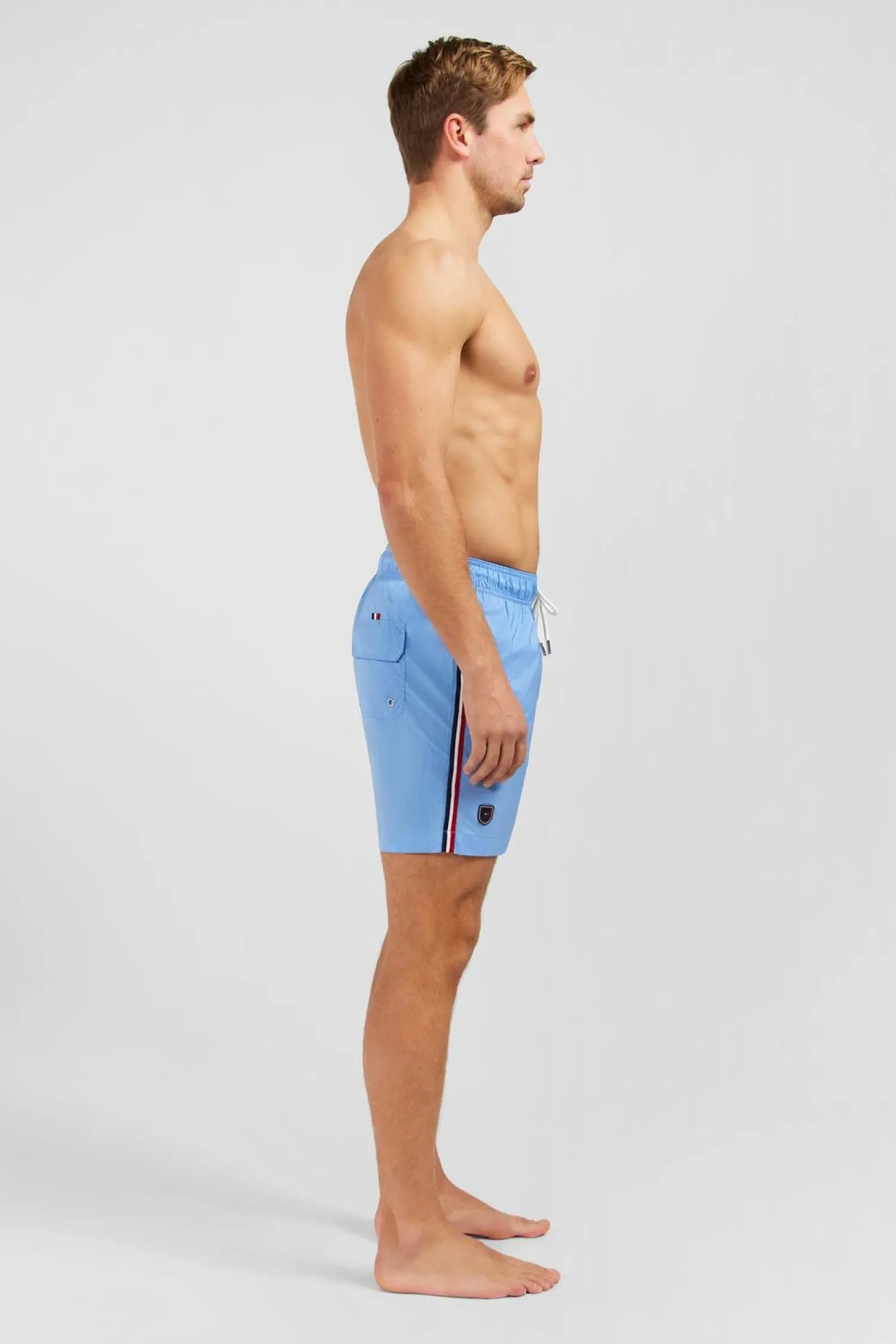 Clearance hort De Bain Uni Detai Bande Tricoore Homme Maillots De Bain