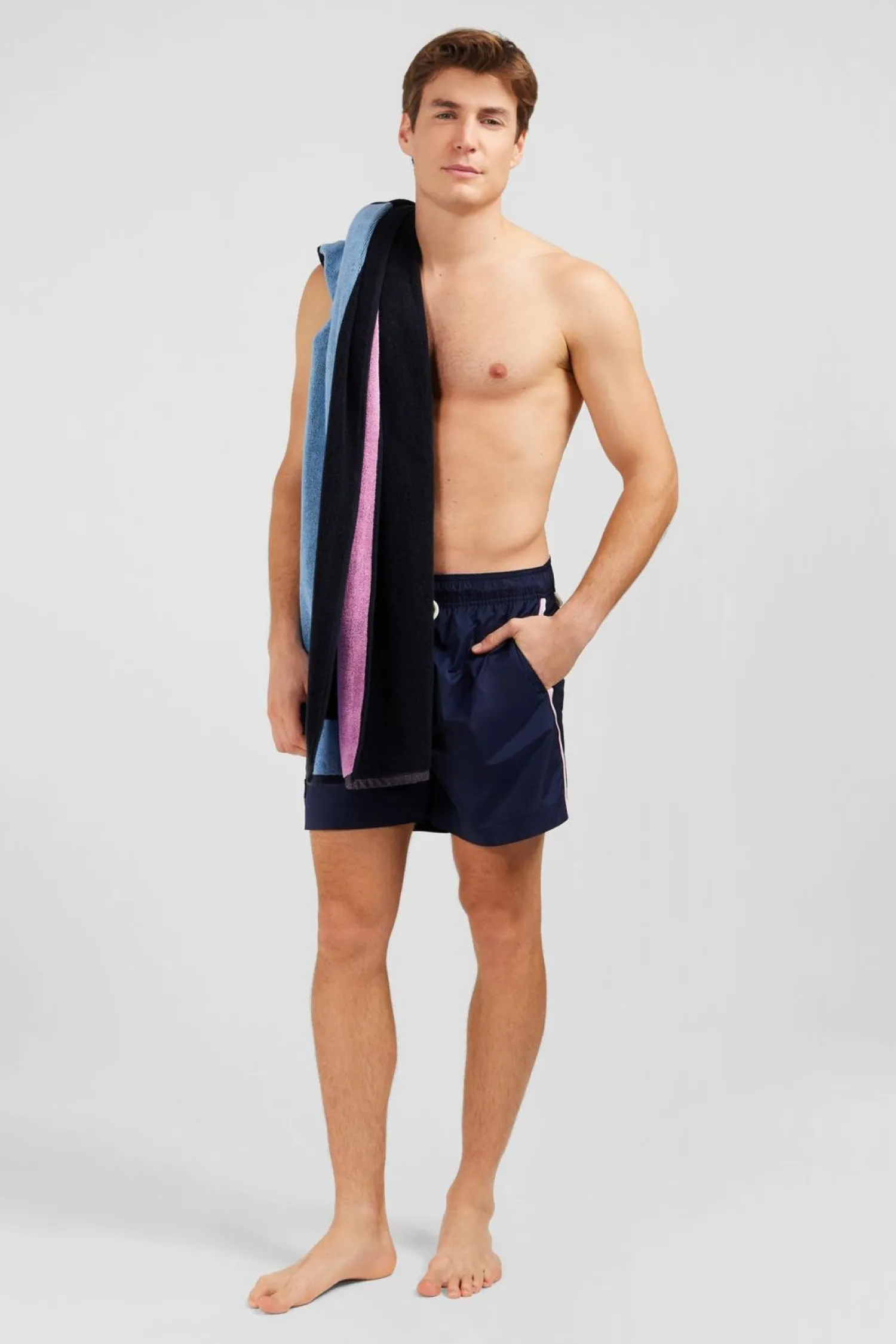 Online hort De Bain Uni Detai Bande Tricoore Homme Maillots De Bain