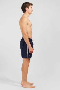 Online hort De Bain Uni Detai Bande Tricoore Homme Maillots De Bain