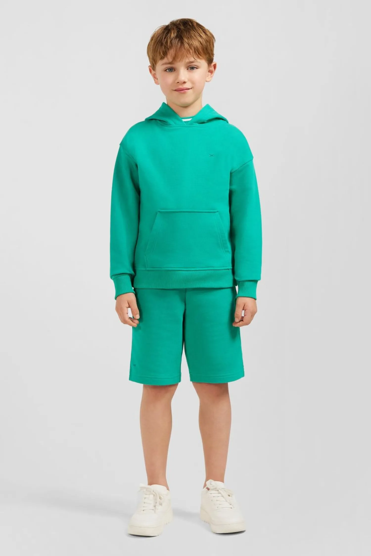 Sweatshirt A Capuche Serigraphiee Vert En Molleton Enfant Enfant