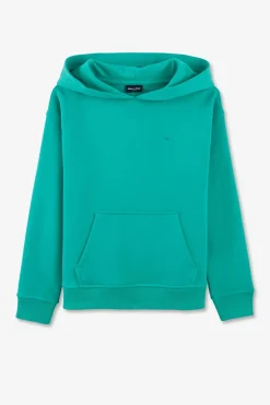 Sweatshirt A Capuche Serigraphiee Vert En Molleton Enfant Enfant