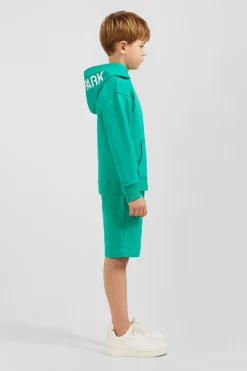 Sweatshirt A Capuche Serigraphiee Vert En Molleton Enfant Enfant