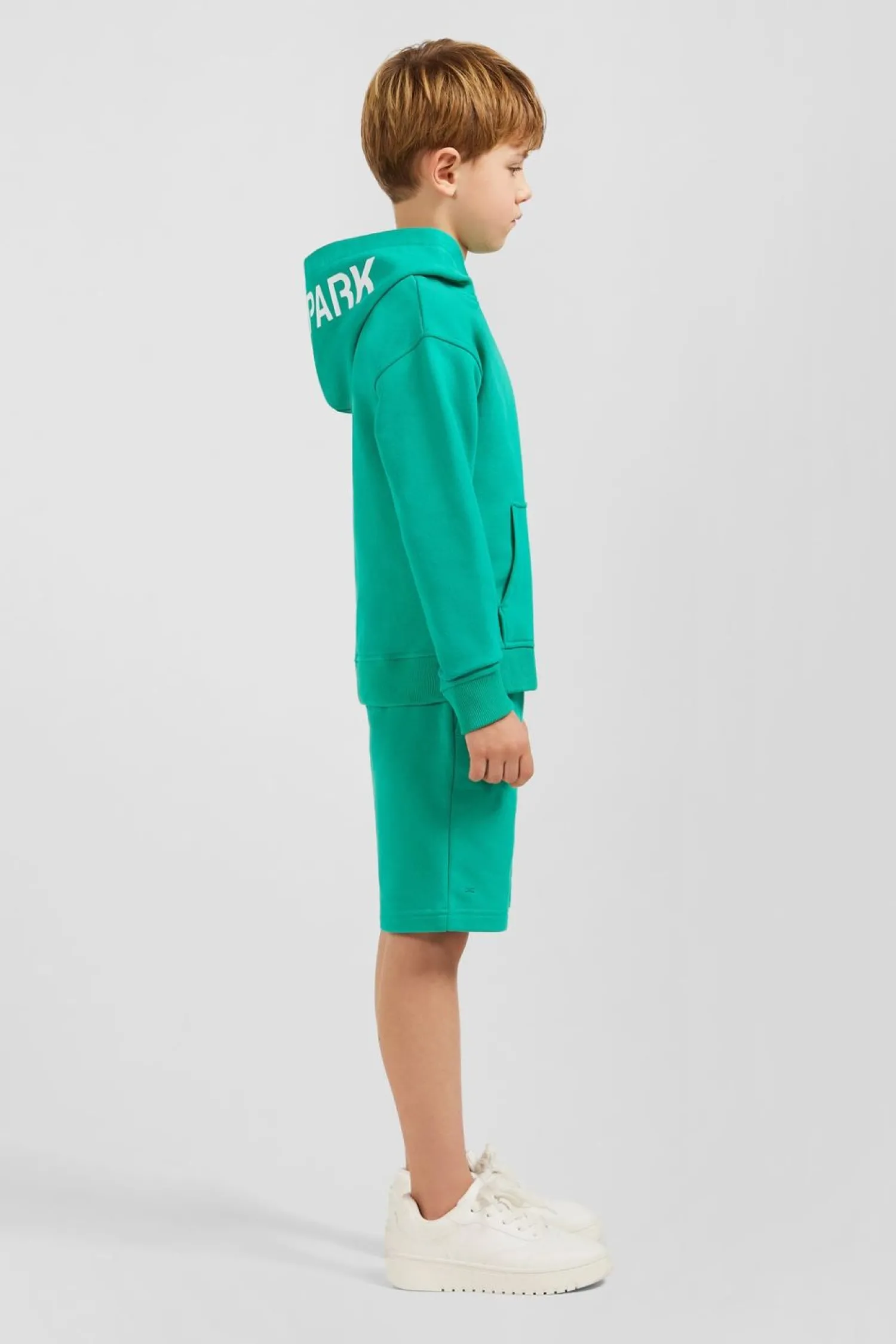 Sweatshirt A Capuche Serigraphiee Vert En Molleton Enfant Enfant