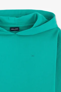 Sweatshirt A Capuche Serigraphiee Vert En Molleton Enfant Enfant