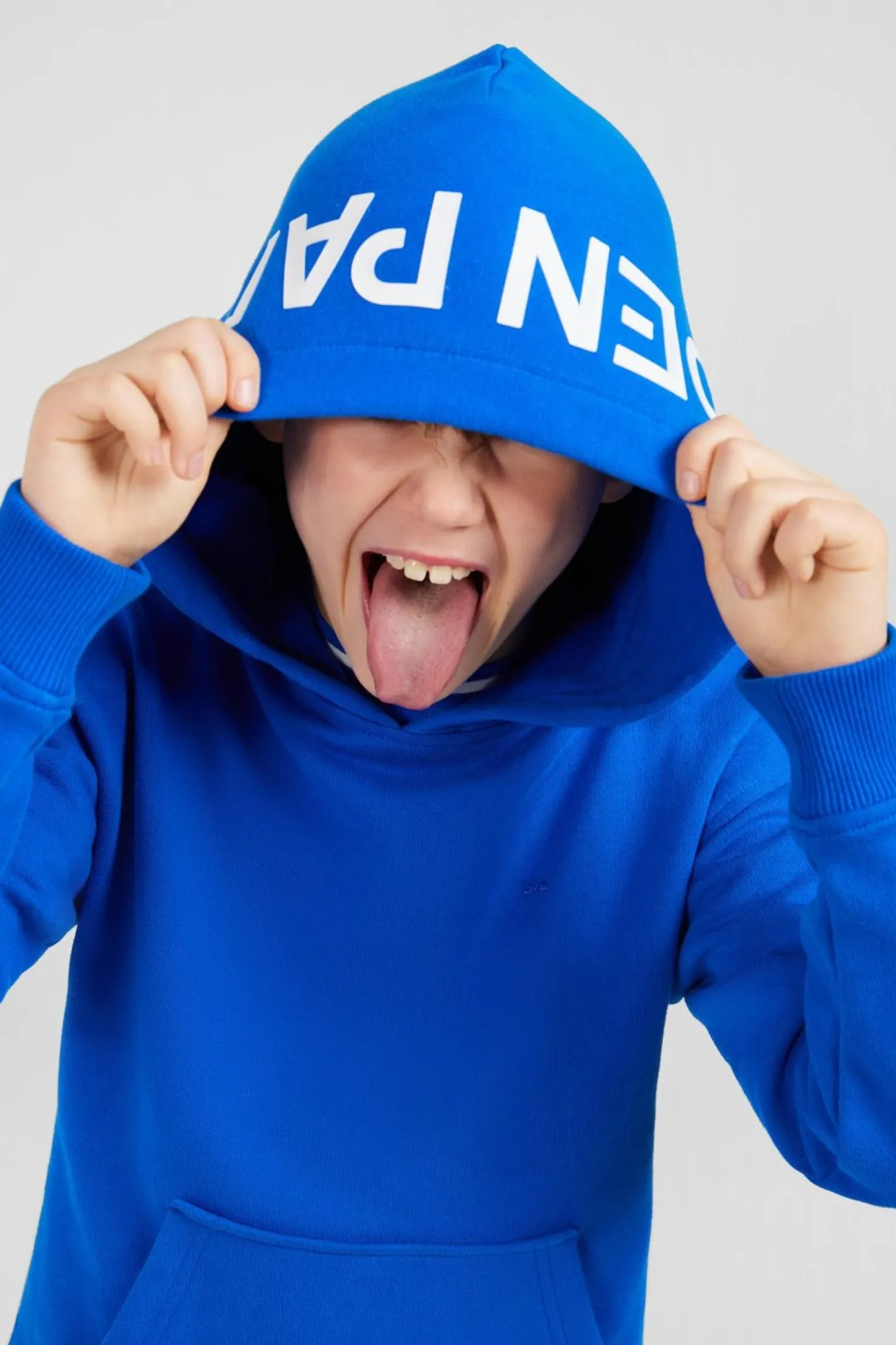 Sweatshirt A Capuche Serigraphiee Bleu En Molleton Enfant Enfant