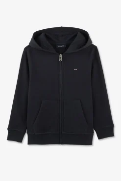 Sale Sweatshirt A Capuche Zippe Marine En Molleton Coton Enfant Enfant