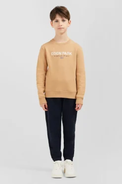 Outlet Sweatshirt Col Rond French Flair Beige En Molleton Coton Enfant Enfant