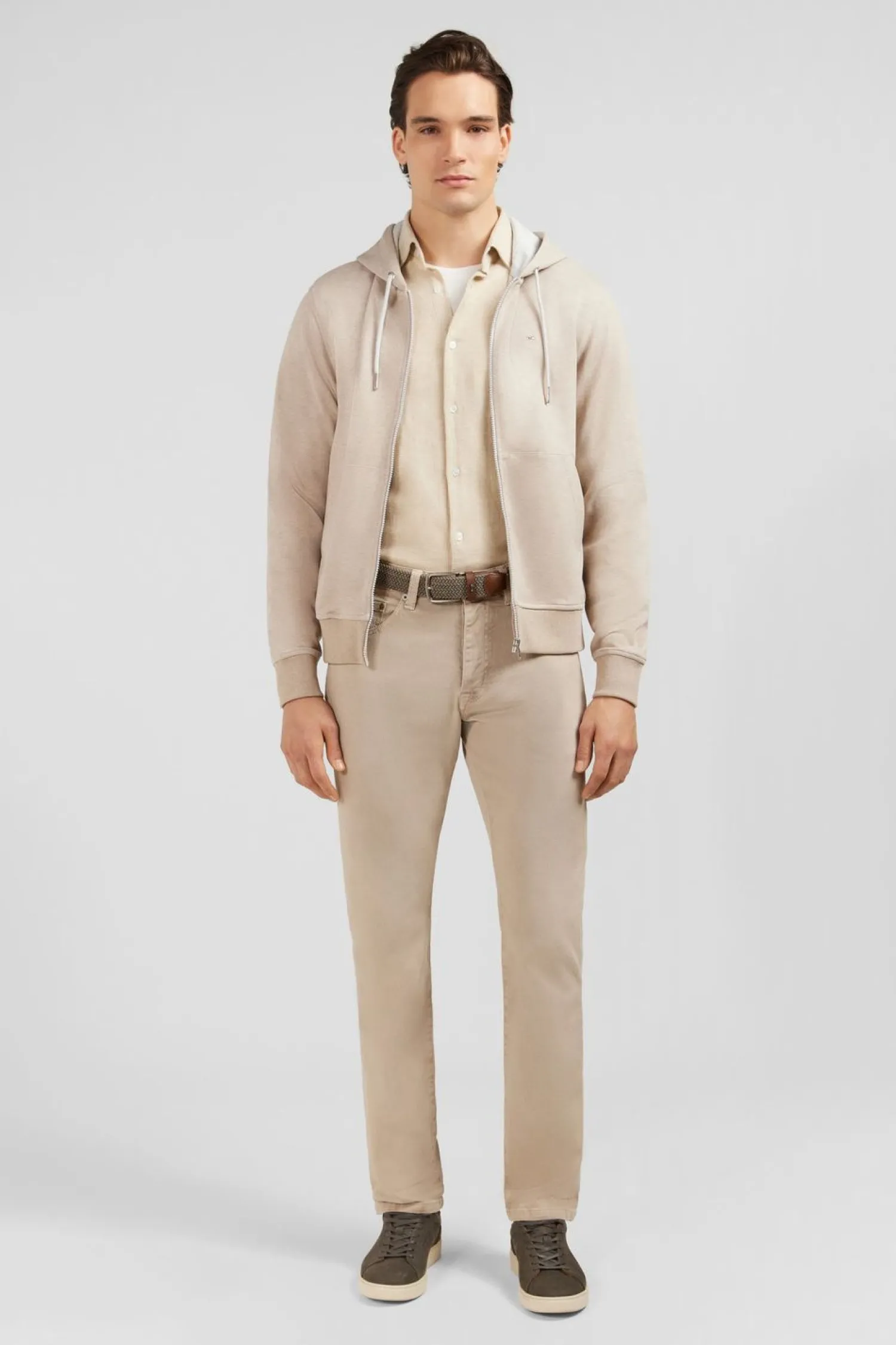 Sale weat Zippe A Capuche Beige Homme Sweats