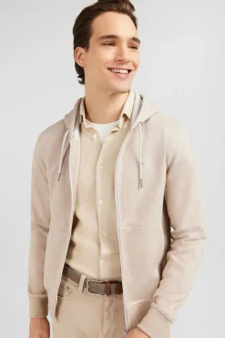 Sale weat Zippe A Capuche Beige Homme Sweats