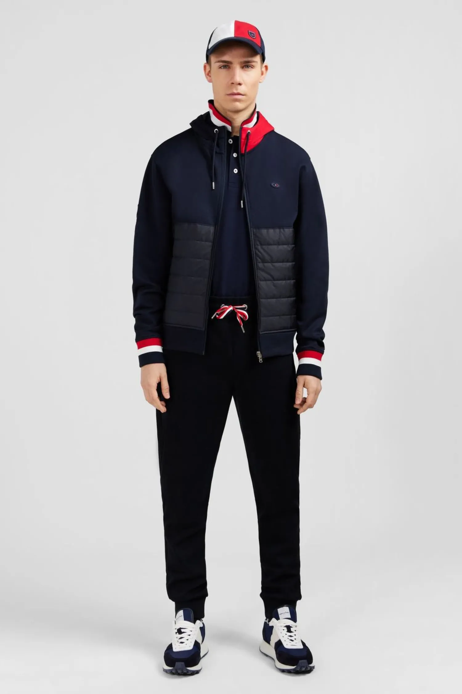 Clearance weat Zippe Beu Fonce A Capuche Tricoore Homme Sweats