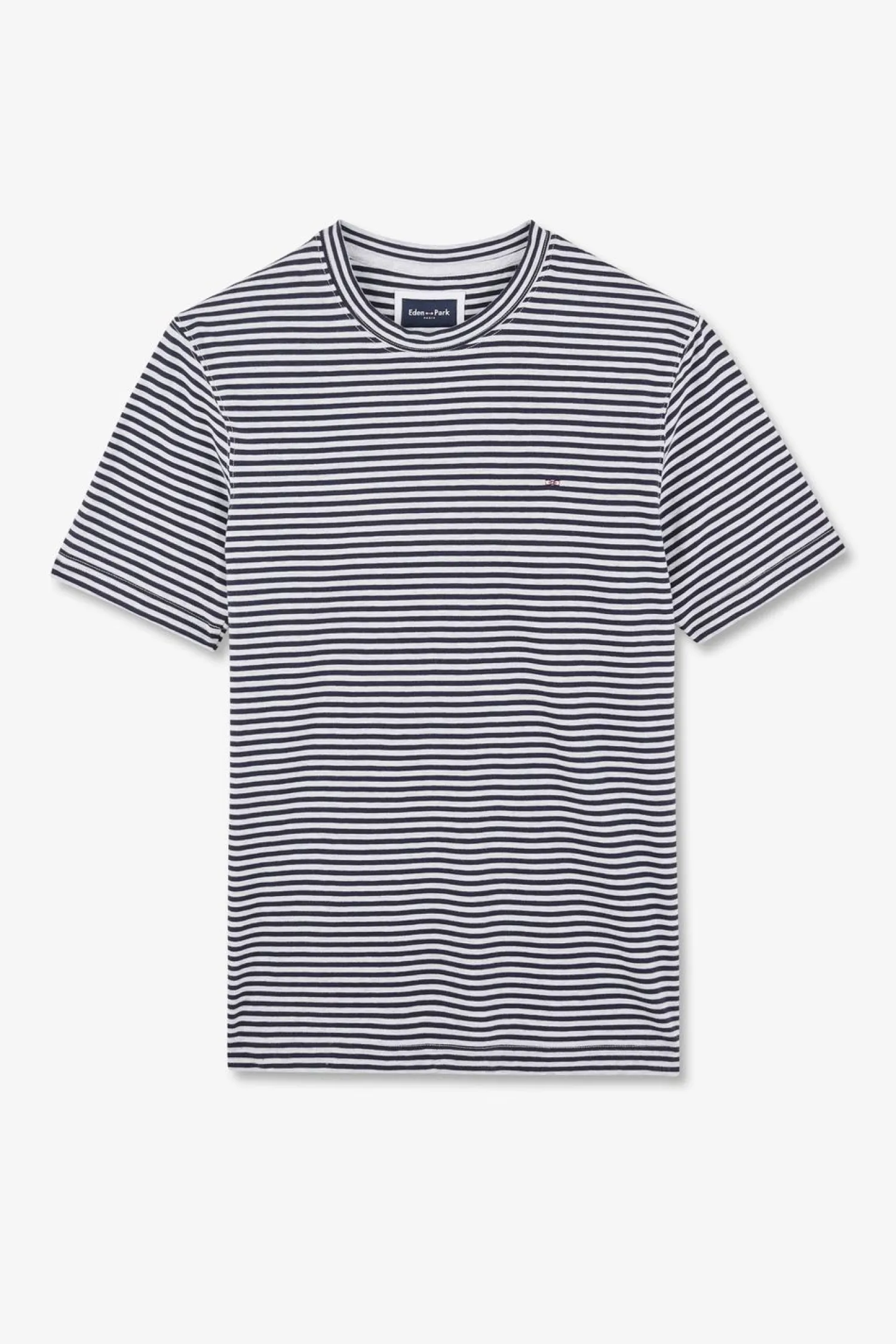 T-hirt A anche Courte Raye Beu Fonce Homme T-Shirts