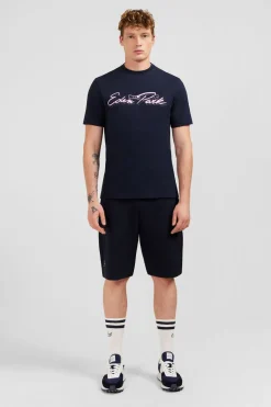 New T-hirt Beu Fonce A Doube Incription Homme T-Shirts