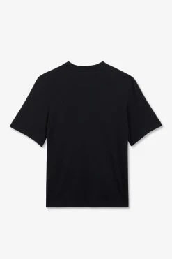 Outlet T-hirt Beu Fonce Uni A anche Courte Femme T-Shirts