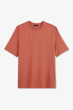 Hot T-hirt Brique Uni A anche Courte Femme T-Shirts