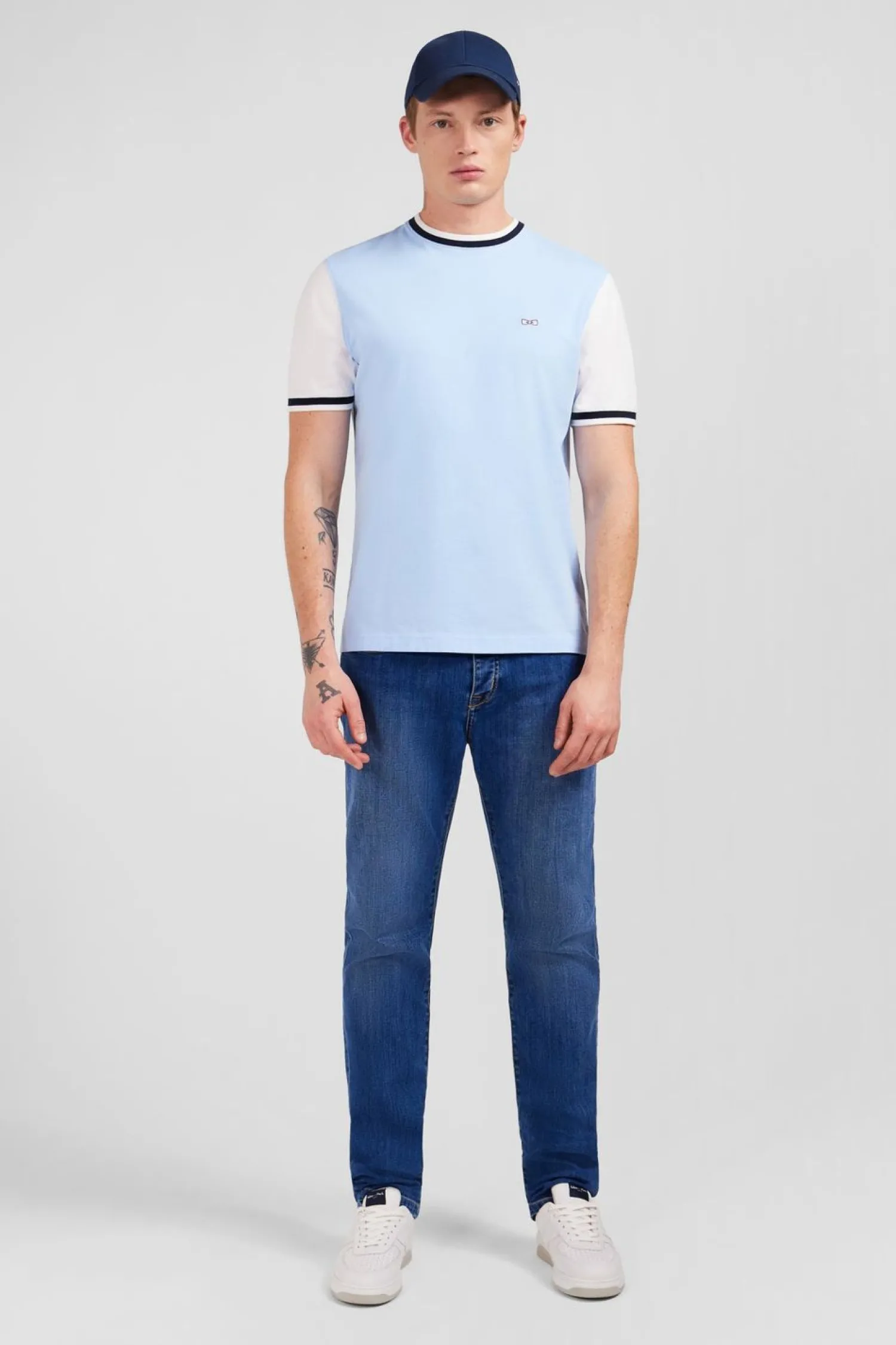 Sale T-hirt Coorbock Beu arine A Incription French Fair Homme T-Shirts