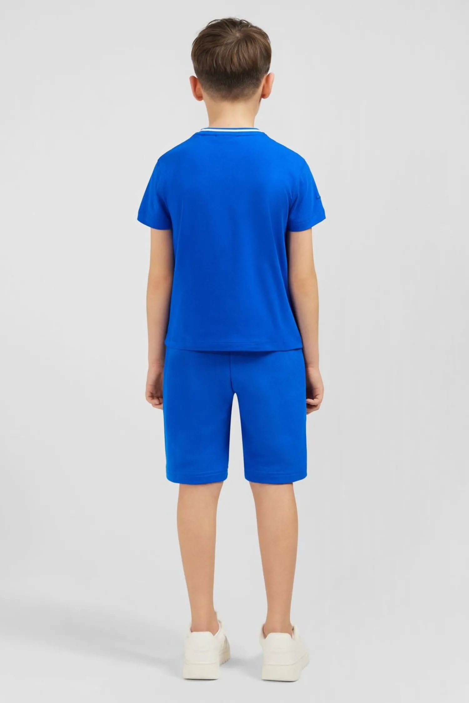 Hot T-Shirt Col Rond Raye Bleu En Coton Stretch Enfant Enfant