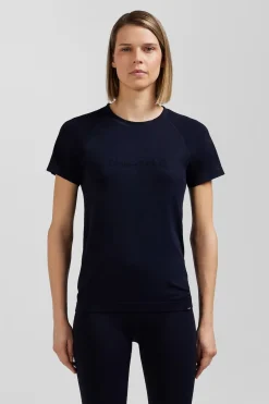 Clearance T-hirt De port anche Courte A Detai Cerce Beu arine Femme T-Shirts