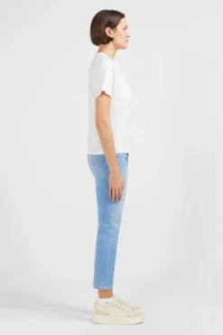 T-hirt anche Courte Banc Uni Femme T-Shirts
