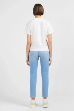 T-hirt anche Courte Banc Uni Femme T-Shirts