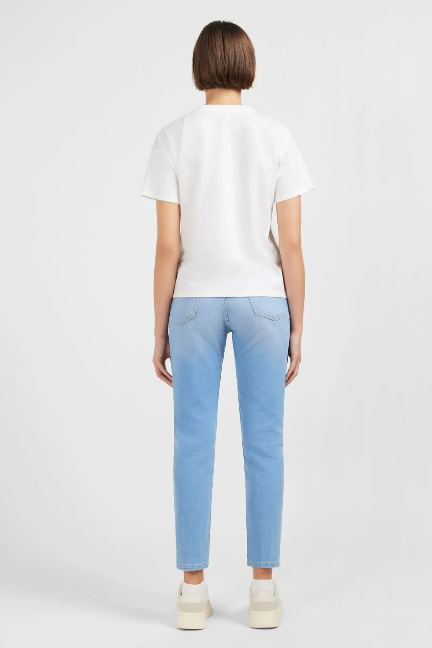 T-hirt anche Courte Banc Uni Femme T-Shirts