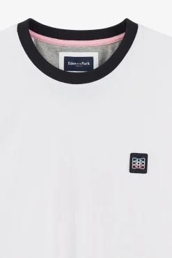 Sale T-hirt anche Courte Banc En Coton Detai Ebee Homme T-Shirts