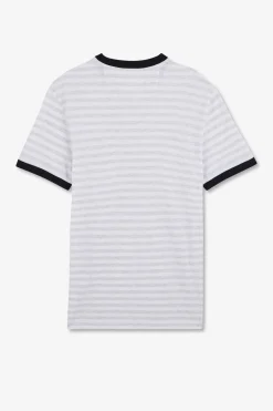 Best T-hirt anche Courte Banc Raye Homme T-Shirts