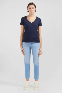 Sale T-hirt anche Courte Beu arine En Coton Pia Femme T-Shirts