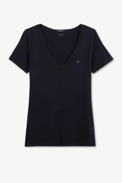 Sale T-hirt anche Courte Beu arine En Coton Pia Femme T-Shirts