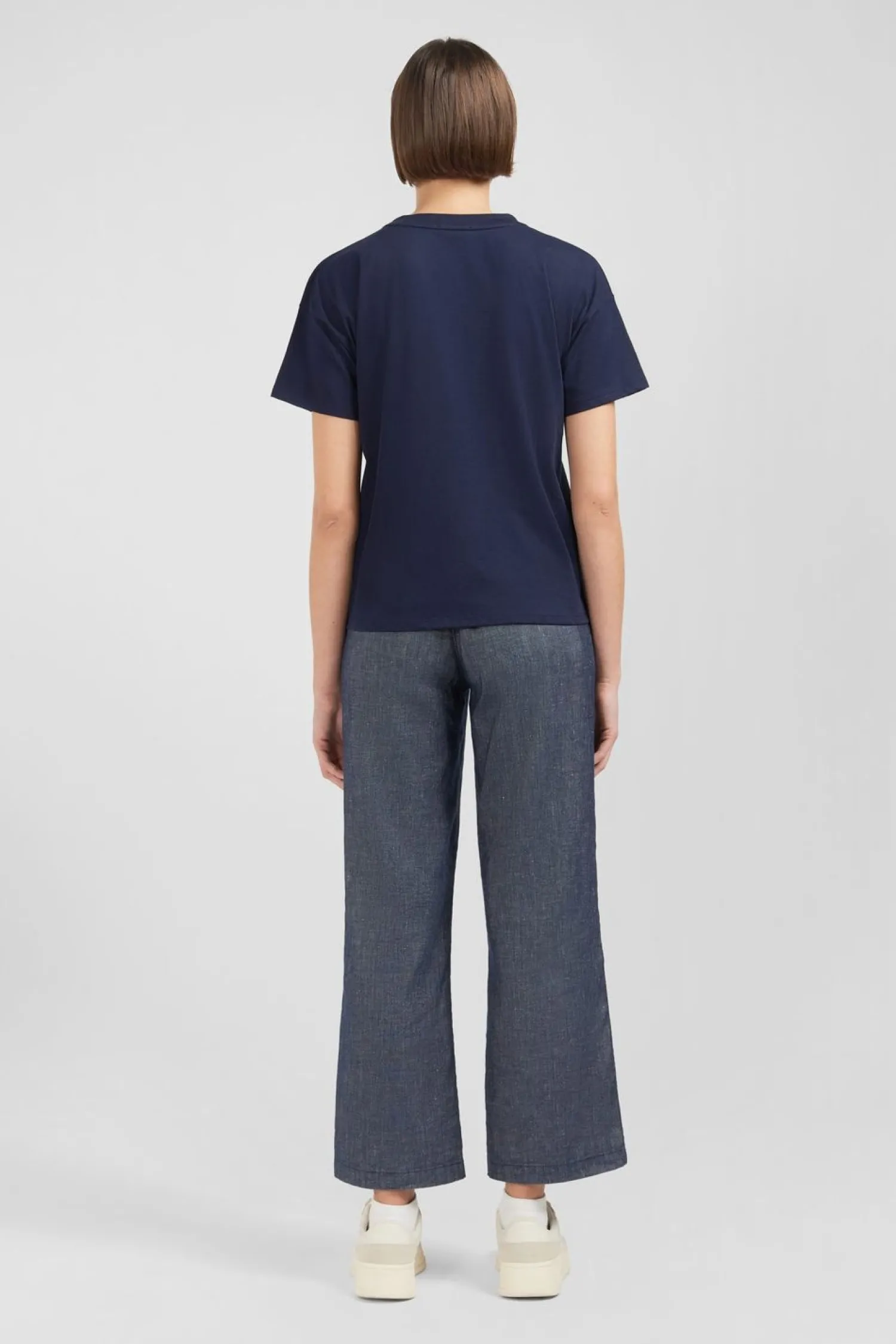 Sale T-hirt anche Courte Beu arine Uni Femme T-Shirts