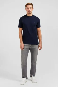 Clearance T-hirt anche Courte Beu arine Uni Homme T-Shirts