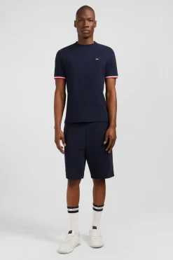 New T-hirt anche Courte Beu arine Avec ogo Reiefe Homme T-Shirts