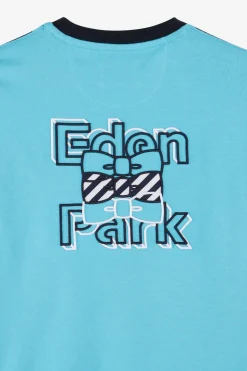 Discount T-hirt anche Courte Cerce arine Et Turquoie En Coton Homme T-Shirts