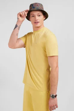 Hot T-hirt anche Courte Jaune Uni Homme T-Shirts