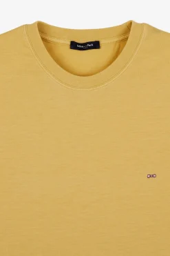 Hot T-hirt anche Courte Jaune Uni Homme T-Shirts