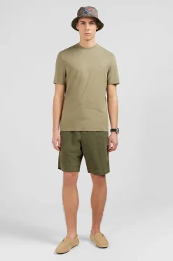Discount T-hirt anche Courte Kaki Uni Homme T-Shirts