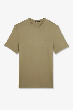 Discount T-hirt anche Courte Kaki Uni Homme T-Shirts